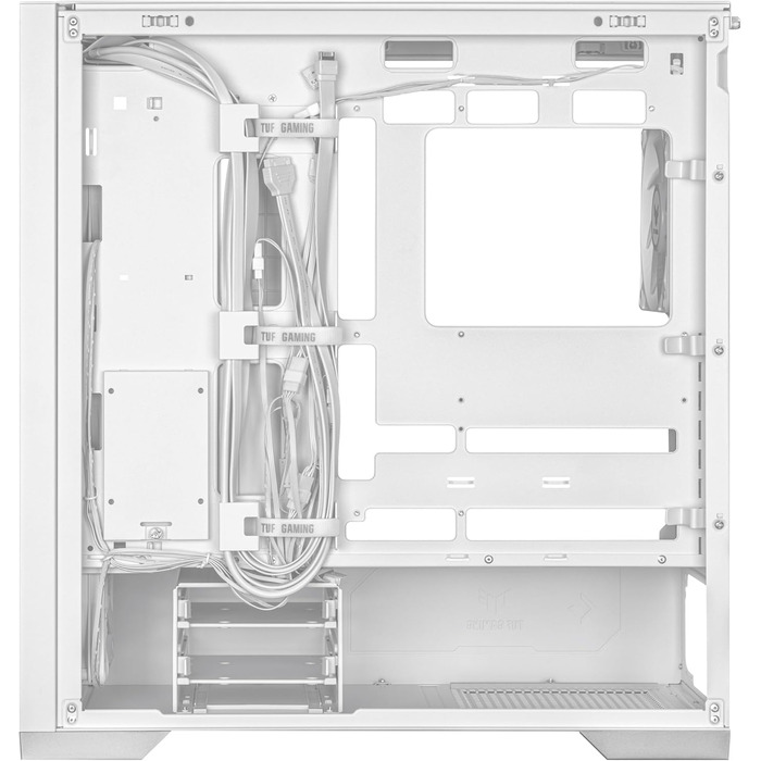 Ігровий корпус ASUS TUF GT302 ARGB білий, Mid-Tower ATX, 4x140 мм ARGB вентилятори, змінні бокові панелі, підтримка ATX материнських плат із прихованими роз'ємами, сітчаста фронтальна панель