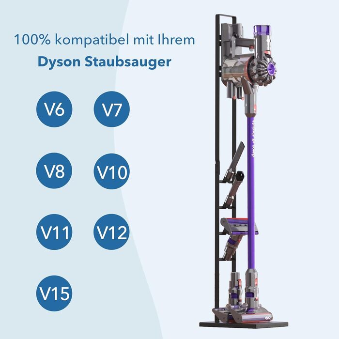 Стійка для пилососа Dyson, металева підставка-утримувач для бездротових пилососів Dyson V15, V12 Slim, V11, V10, V8, V7, V6, аксесуари для зберігання та організації