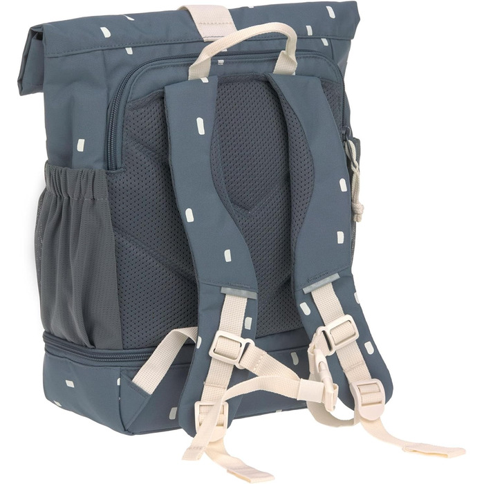 Дитячий рюкзак LÄSSIG Rolltop, водонепроникний, 11 л, темно-синій, з нагрудним ременем, Happy Prints