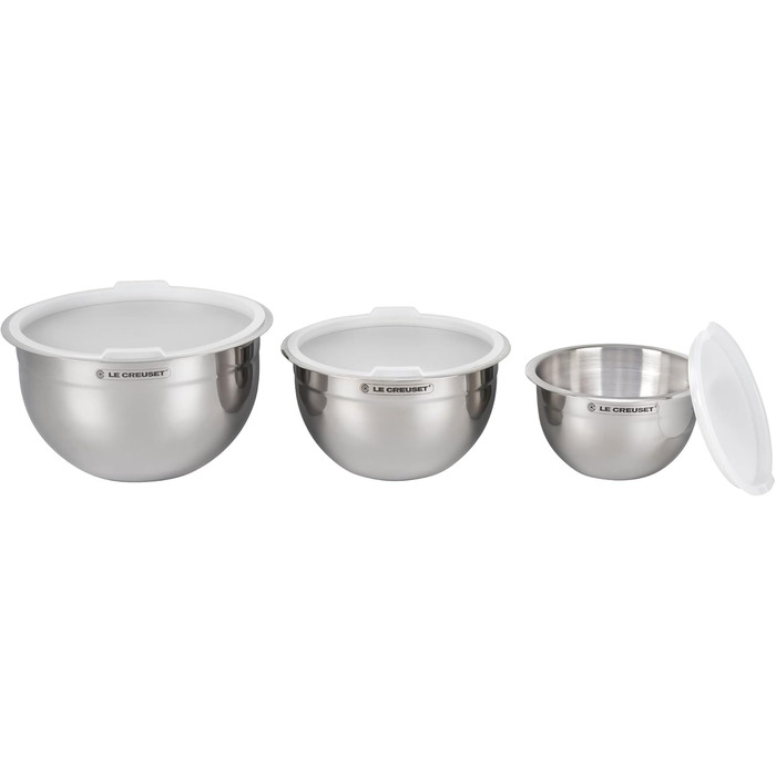 Набір мисок LE CREUSET з нержавіючої сталі (3 шт.) з кришкою, 41901000010000