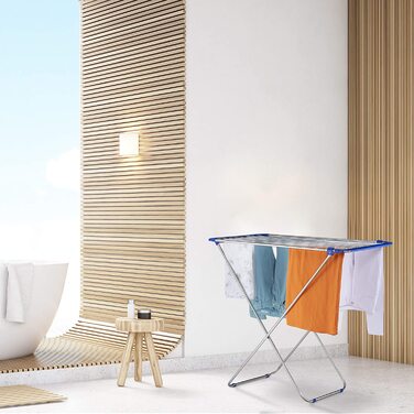 Сушарка для білизни Relaxdays, розсувна, складана, нержавіюча сталь, 13,6 м, 97x176x55 см, срібляста