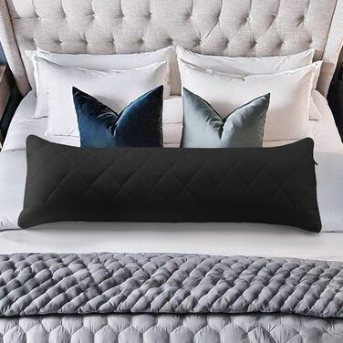 Подушка для вагітних та сну Utopia Bedding, анатомічна подушка для підтримки тіла та сну на боці, м'який поліестер (40x145 см, чорна)