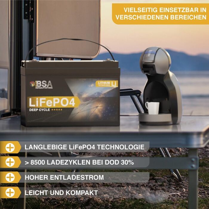 LiFePO4 акумулятор BSA Mini 12V 280Ah для кемперів, будинків на колесах та сонячних електростанцій
