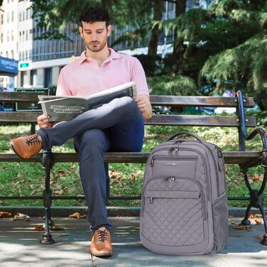 Великий водонепроникний рюкзак для ноутбука 17,3'' KROSER з USB, RFID, для подорожей, бізнесу, навчання, чоловіків і жінок, сірий