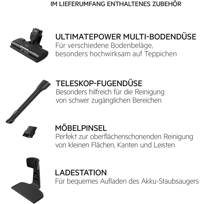 AEG ULTIMATE 5000 ANIMAL AS52AB18UG бездротовий пилосос 2в1 для тварин, 79 дБ, 45 хв, автоматичний, 58% перероблений пластик, сірий