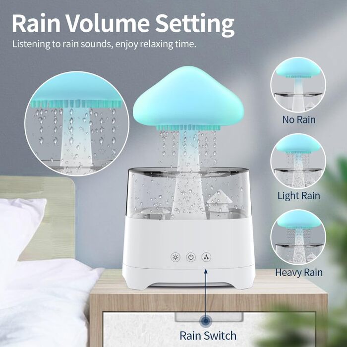 Зволожувач повітря Diffuserlove із LED-лампою для спальні, арома-дифузор, ультразвуковий, кімнатний