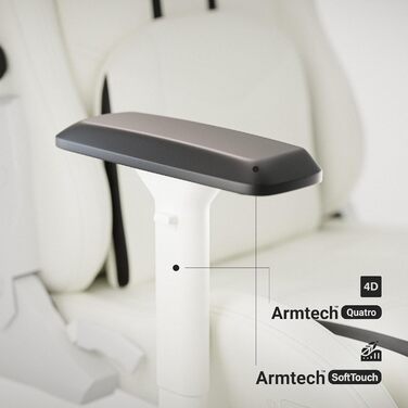 Ігрове крісло Diablo X-Ray King XL, біло-чорне, екошкіра, ергономічне, 4D підлокітники, офісне, з перфорацією та гойданням