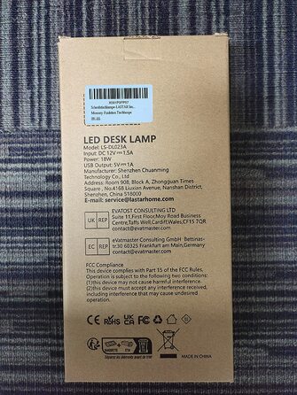 Світлодіодна настільна лампа LASTAR з бездротовою зарядкою, USB-портом, сенсорним керуванням, 5 режимами кольору, захистом для очей, пам’яттю та 5 рівнями яскравості, сучасна чорна