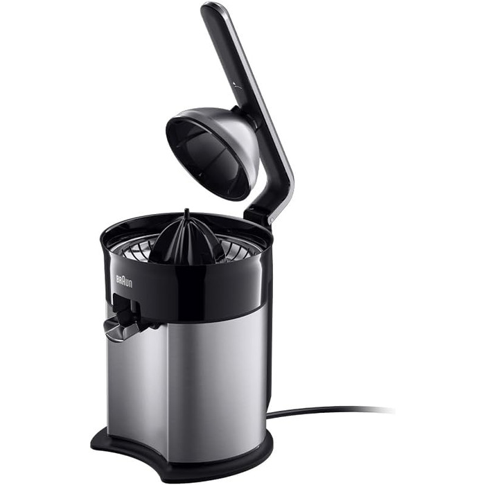 Соковижималка для цитрусових Braun CitrusQuick 5 CJ5050 BK: автоматичний старт/стоп, антикрапля, легке очищення, чорна