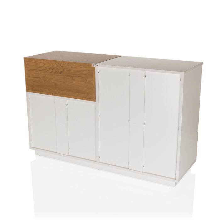 Комод-тумба MELMO S 120x40x76 см, 5 шухляд, білий/дуб, hjh LIVING
