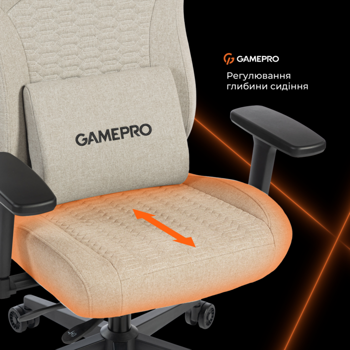 Крісло ігрове GamePro GC760LG Fabric Light Gray