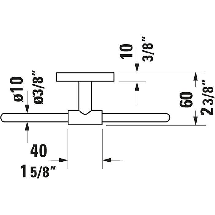 Кільце для рушника Duravit Karree, настінне, хром, 20x6 см