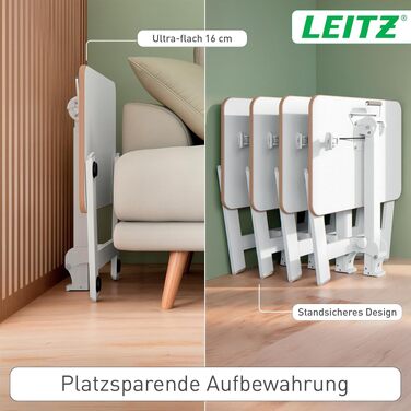 Ергономічний регульований стіл Leitz Ergo Compact 80x60 см для офісу та дому, білий - електричний стіл для сидіння/стояння з навантаженням до 80 кг, функцією нагадування про зміну положення