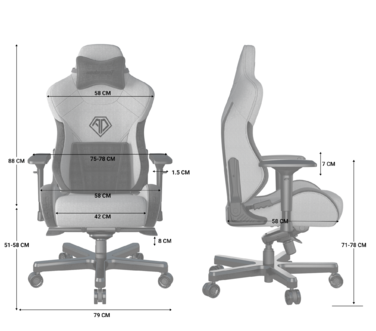 Крісло ігрове Anda Seat T-Pro 2 Grey/Black Size XL