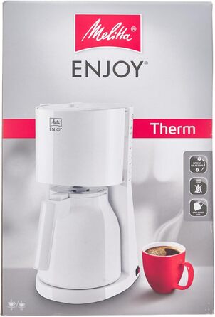 Кавоварка фільтраційна Melitta Enjoy з термокухлем, 8 чашок, біла, захист від крапель
