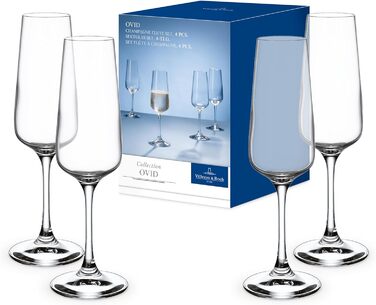Набір склянок для води та соку Villeroy & Boch Ovid, кришталеве скло, 4 шт. по 200 мл, підходять для посудомийної машини