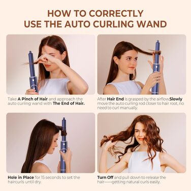 Mogawave Airstyler Airbrush Pro 1000W - 5-в-1 Фен-щітка для волосся з обертанням, іонізація, об'єм та завивка (Коричневий)