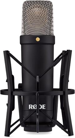 Студійний конденсаторний мікрофон Rode NT1 Signature Black з мікрофонним тримачем keepdrum MS138, чорний
