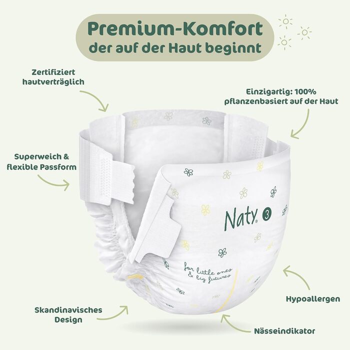 Екологічні підгузки для дітей Naty BioEmbrace, розмір 4 (7–18 кг), 88 шт