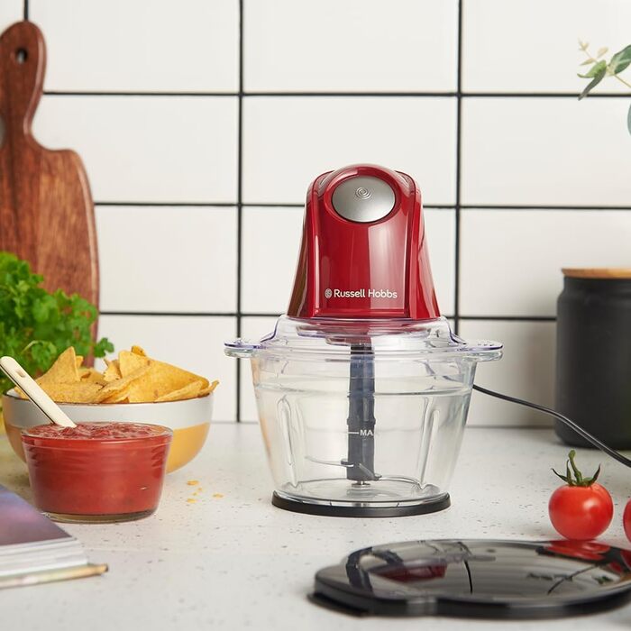 Кухонний комбайн Russell Hobbs 27131-56 Matte Charcoal 350W: подрібнювач для овочів, фруктів, м'яса, цибулі, 1л, нержавіюча сталь, 2 швидкості, миття в посудомийній машині