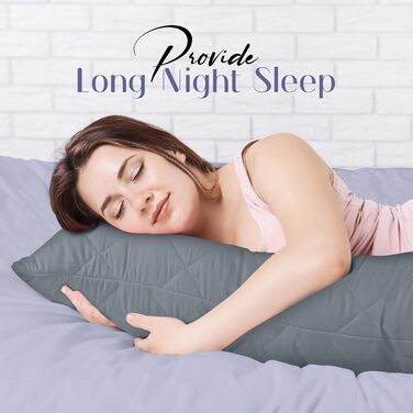 Подушка для вагітних та сну Utopia Bedding, стегана подушка-обіймашка для сну на боці, м'який поліестер, 40x145 см, сіра