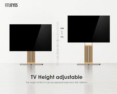 Дизайнерська TV підставка FITUEYES з бука, для телевізорів 55-88 дюймів, обертається, регулюється по висоті, серія Zen