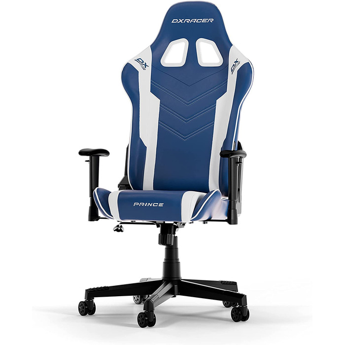 Ігрове крісло DXRacer PRINCE L, синьо-біле, оригінал, штучна шкіра PVC