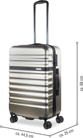 Валіза Bugatti Corium жорсткий корпус 68x44,5x25 см, 55 л, 4 колеса, TSA замок, шампань