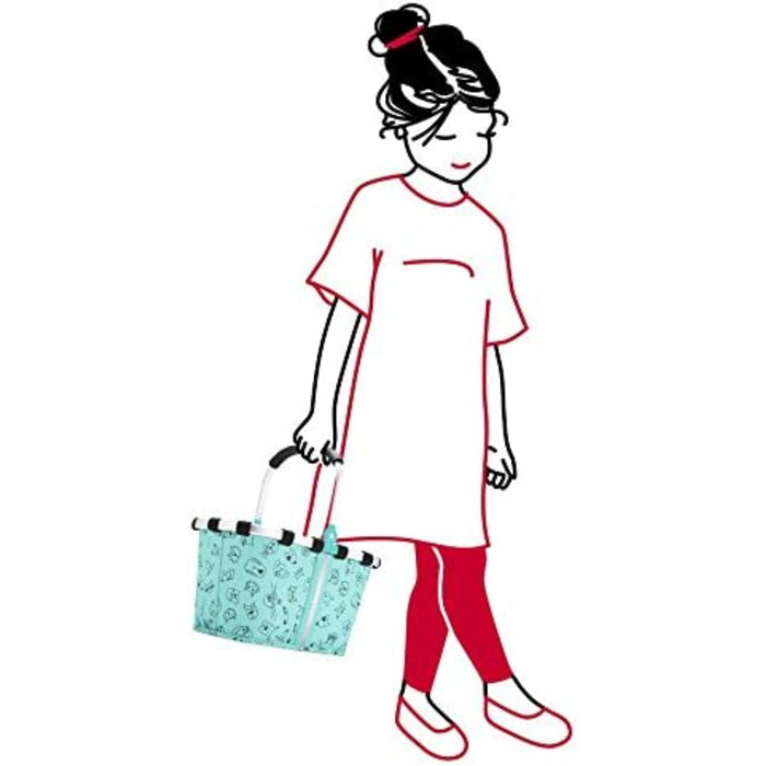 Дитячий кошик для покупок Reisenthel Carrybag XS, 5 л, м'ята з котами і собаками, 33,5x18x19,5 см
