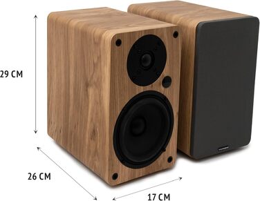 VULKKANO A5 ARC Поличкові колонки Bluetooth 5.0 з HDMI ARC, оптичним входом, RCA, USB, вихід для сабвуфера, коричневі