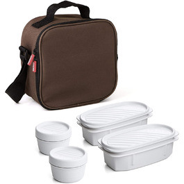 Термосумка Tatay 3 л з 4 контейнерами, BPA-free, коричнева, 22,5x10x22 см