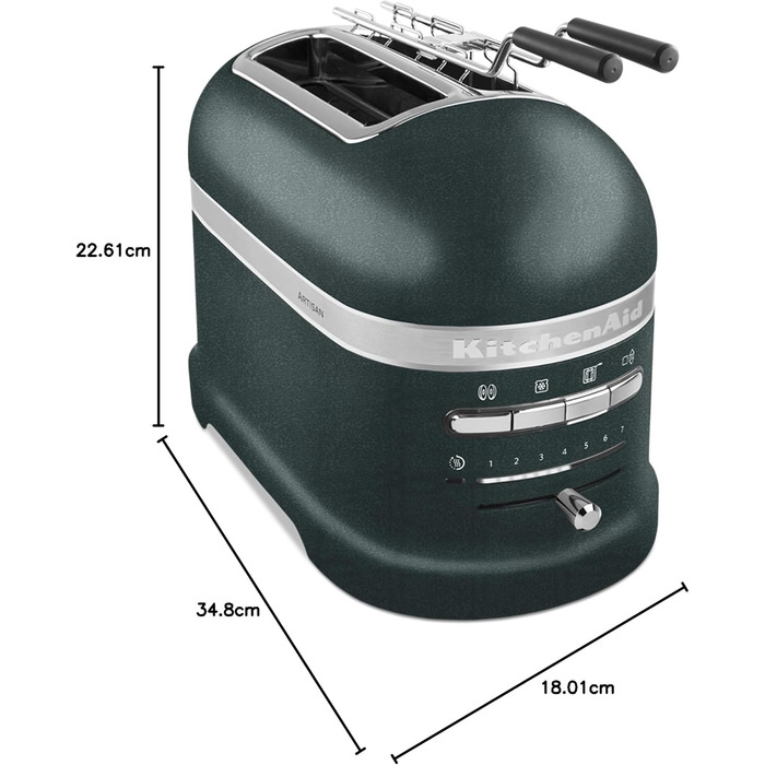 Тостер KitchenAid Artisan 2-слотовий 5KMT2204, колір Pebble Palm - Преміум якість