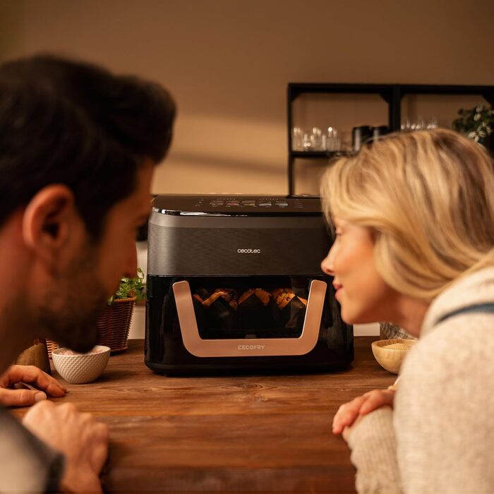 Аерофритюрниця-гриль Cecotec Cecofry & Grill Smokin' 6500 Plus 6.5Л, 2200 Вт, з функцією копчення, подвійним грилем та вікном, чорна