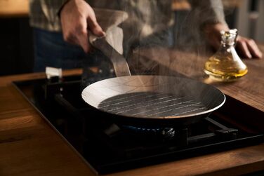 ZWILLING FORGE сковорода з кованого заліза, 28 см, срібляста – міцна сковорода для смаження з рифленим дном для інтенсивного підсмаження
