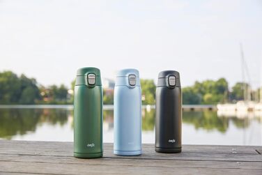 Термокружка Emsa N21518 Travel Mug Light - 0.4 л, нержавіюча сталь, клапан, BPA Free, блакитний колір
