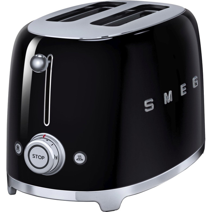 Тостер Smeg TSF01BLUK, 2 відділення, нержавіюча сталь, 950 Вт, чорний