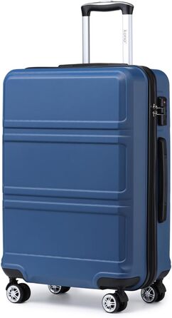 KONO Валіза середнього розміру 24 дюйми, ABS, з TSA-замком, 4 колеса, 65×44×25.5 см, темно-синій