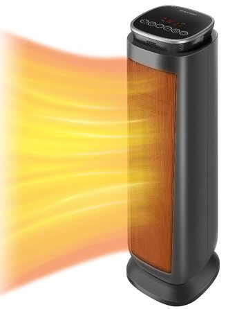 Керамічний обігрівач Midea 2000W з ECO-режимом, поворотним механізмом 70°, таймером на 8 годин та захистом від перегріву для вітальні та офісу