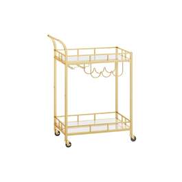 Візок з 2 полицями з дзеркального скла - Gold / 38 x 60 x 90 см