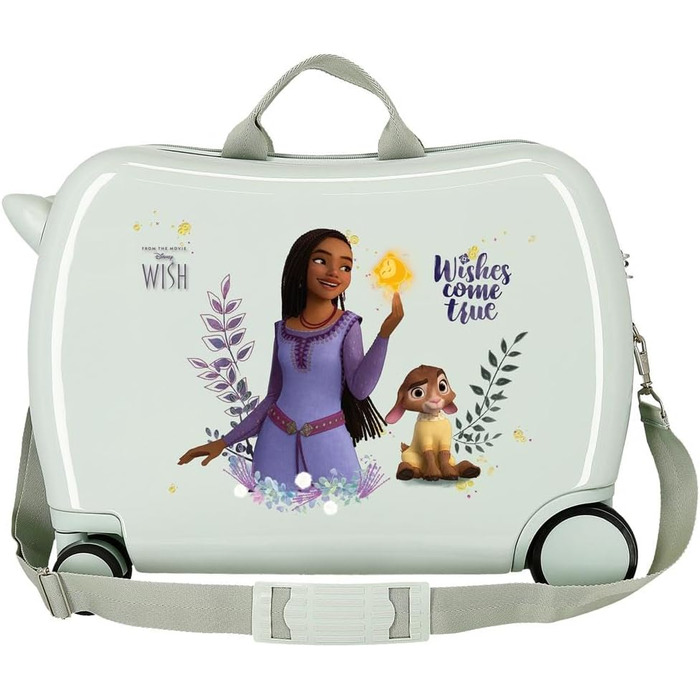 Дитяча валіза Disney Wishes Come True, рожева, 50×38×20 см, ABS, кодовий замок, 34 л, 1,8 кг, 2 колеса, ручна поклажа