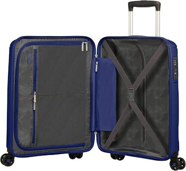 Валіза American Tourister Sunside 55 см, 35 л, темно-синя, ручна поклажа, на 4 колесах