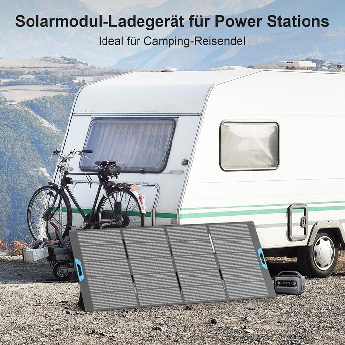 Складана монокристалічна сонячна панель 220W 26V, портативна сонячна зарядна станція (400W peak)