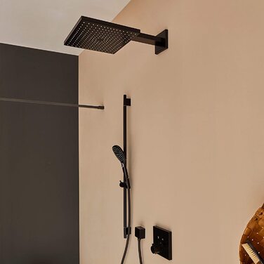 Душова лійка Hansgrohe Raindance Select S з функцією економії води (9 л/хв), ручна лійка з 3 режимами, діаметр 120 мм, з антинакипним покриттям (чорний мат, 3 економні режими)