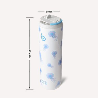 Термопляшка для води Stupid Jellyfish 750 мл з трубочкою, кришкою та ручкою, герметична, BPA-free, з подвійними стінками (дизайн: Корова)
