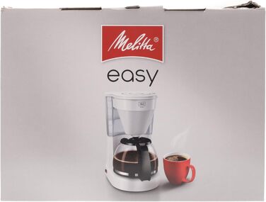 Кавоварка Melitta Easy з фільтром, скляною колбою, антикрапельною системою, на 10 чашок, біла