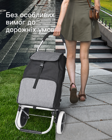 Inateck візок для покупок 41 л, чорний, термосумка, на колесах, вантажопідйомність 45 кг