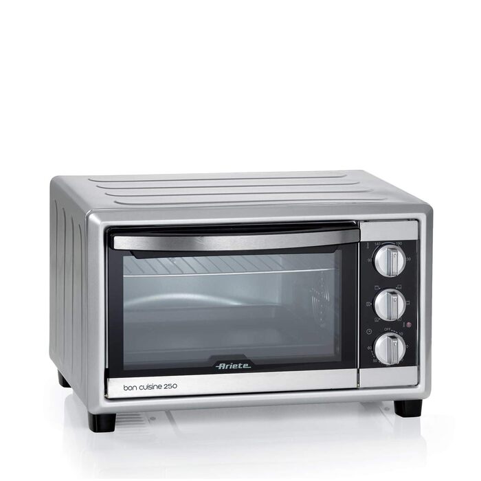 Духовка електрична Ariete Bon Cuisine 250, 25 літрів, срібляста - з конвекцією, 6 режимів, таймер 60 хв, до 230°C, 1500 Вт