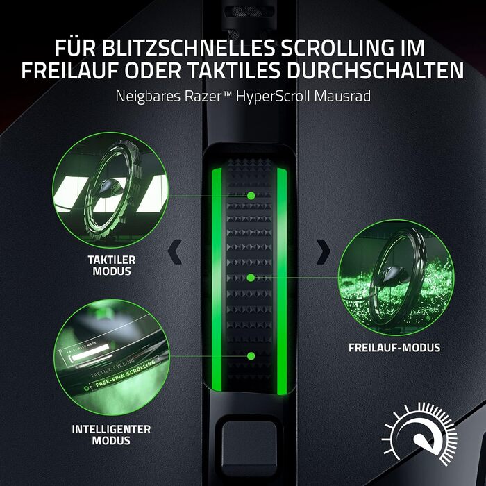 Ігрова миша Razer Basilisk V3 дротова з RGB підсвіткою Chroma, 11 програмованих кнопок, гіперскрол колесо, ергономічний дизайн, чорна