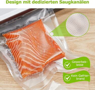 Пакети вакуумні Bonsenkitchen Profi VB3205 (20x30 см, 40 шт) для харчових продуктів, Sous Vide, вакуумних апаратів, без BPA