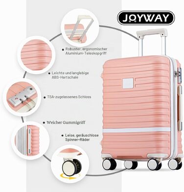 Набір дорожніх валіз Joyway з ABS-пластику, розширюваний чомодан-тролей з TSA-замком та 4 колесами, комплект з дорожньою сумкою та косметичкою, Зелений